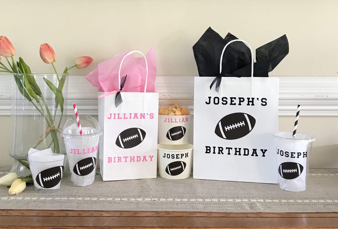 Football Party Snack Cup Football Birthday Snack Cup Etsy