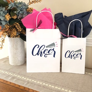 Cheerleading Party Bag, Cheerleading Birthday Party Bag, Cheer Gift Bag, Cheer Treat Bag, Cheerleading Party Supplies, Cheer Birthday Bag