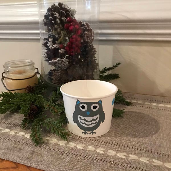 Little Wise Owl Snack Cup, Owl Treat Cup, Baby Shower, 1st Birthday, Owl Birthday Party Supplies, Ice Cream Cup, Popcorn Favor,