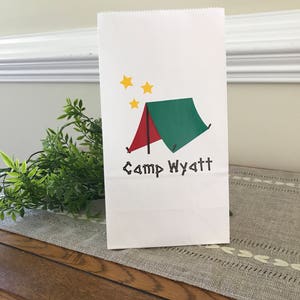 Camping Mini Treat Bag, Camping Birthday Party Candy Bag, Hunting Birthday Treat Bag, Scouts Birthday Party Supply, Scout Party Supply