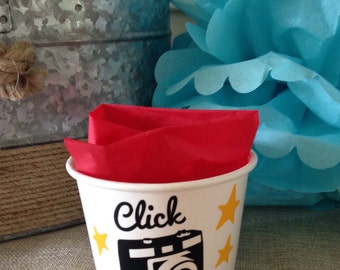 Camera Party Snack Cup, Instagram Snack Cup, Social Media Birthday Party, Popcorn Cup, Ice Cream Cup, Treat Cup, 12 oz Snack Cups,