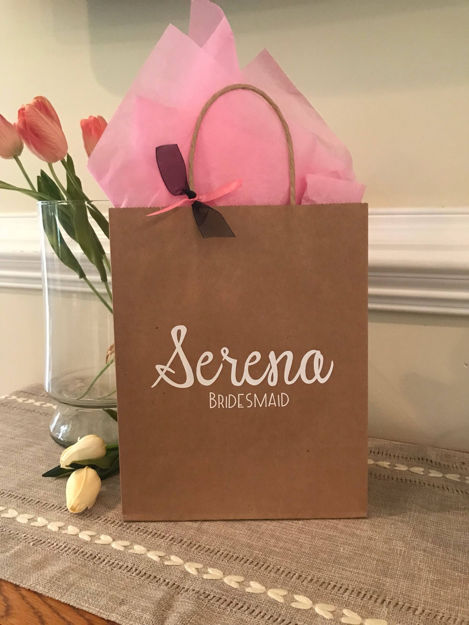 Custom Wedding Name Gift Bag Personalized Gift Bag Wedding Etsy