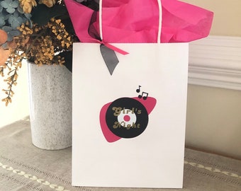 Girl’s Night Party Bags, Teen Party Birthday Favor Bag, 50’s Rock n Roll Birthday Party Bag, Grease Birthday Bag, Disco Birthday Treat Bag