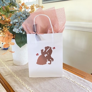 Rose Gold Beauty and the Beast Party Bag, Beauty and the Beast Birthday Bag, Belle Treat Bags, Beauty and the Beast Wedding Favor Bags