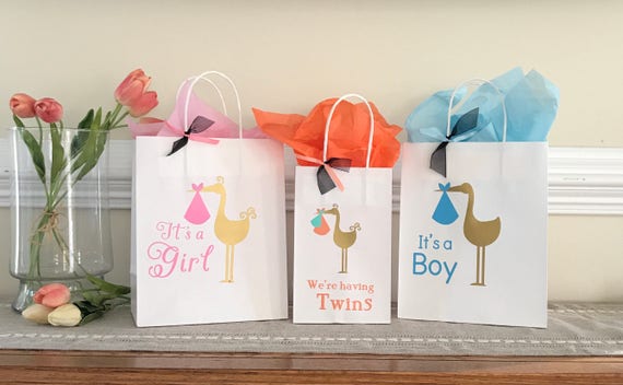 Stork Gift Bags Baby Shower Gender Reveal Favors Etsy Stork Gift Bags Baby Shower Gender Reveal Favors Etsy