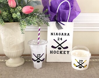 Hockey Perfect Party Set, Hockey Birthday, Team Party, Sports Birthday, Kids Party Favor, Gift Bags, Cups