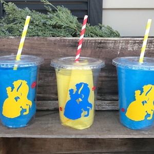 Beauty and the Beast Party Cup, Beauty and the Beast Birthday Cup, Belle, Beast, Custom 16 oz Green Product Eco-Friendly, Biodegradable Cup