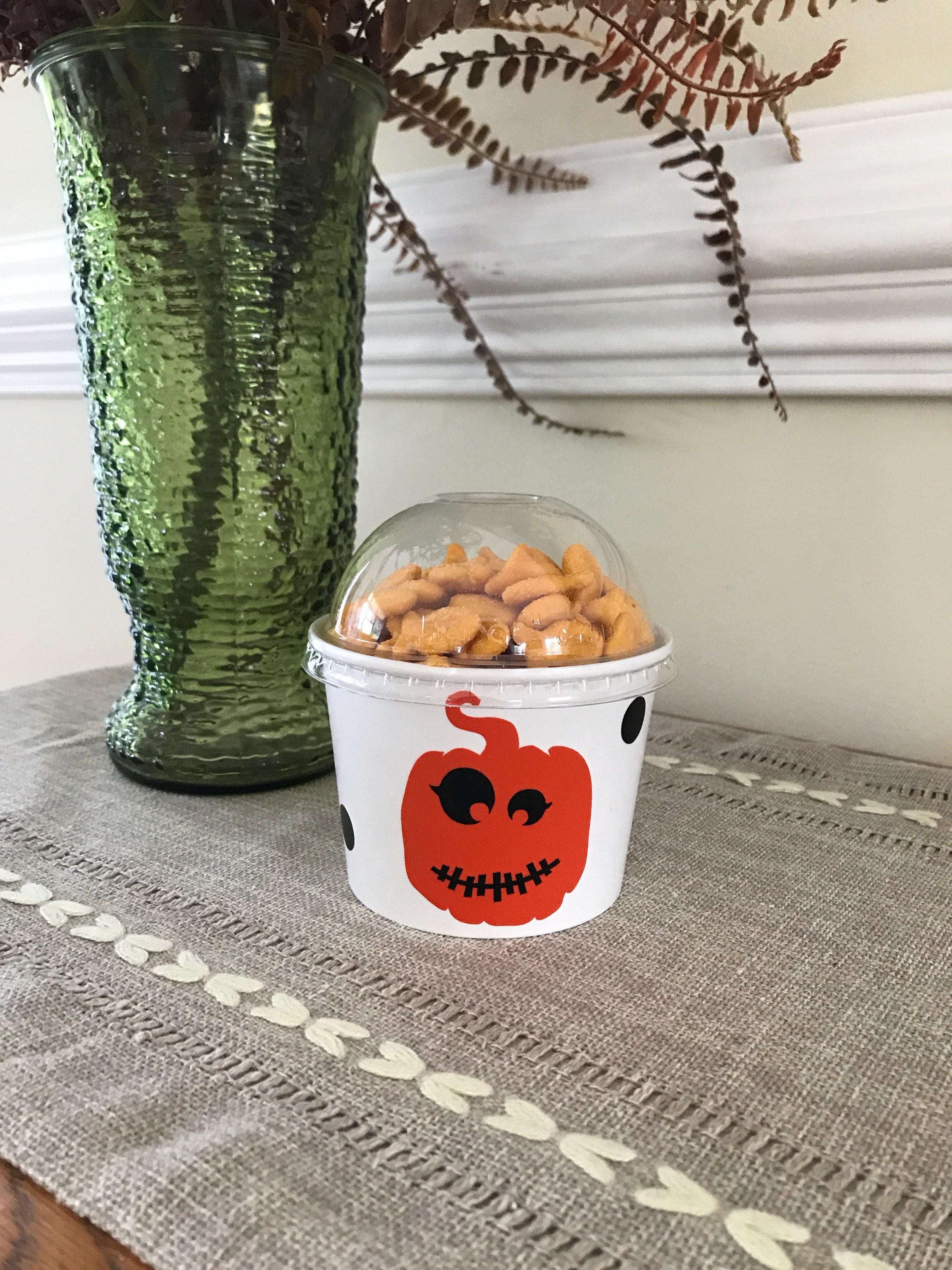 Halloween Party Snack Cup Pumpkin Party Cup Fall Birthday Etsy