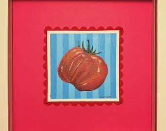 Akrylmålning med tomatkross - Väggkonst