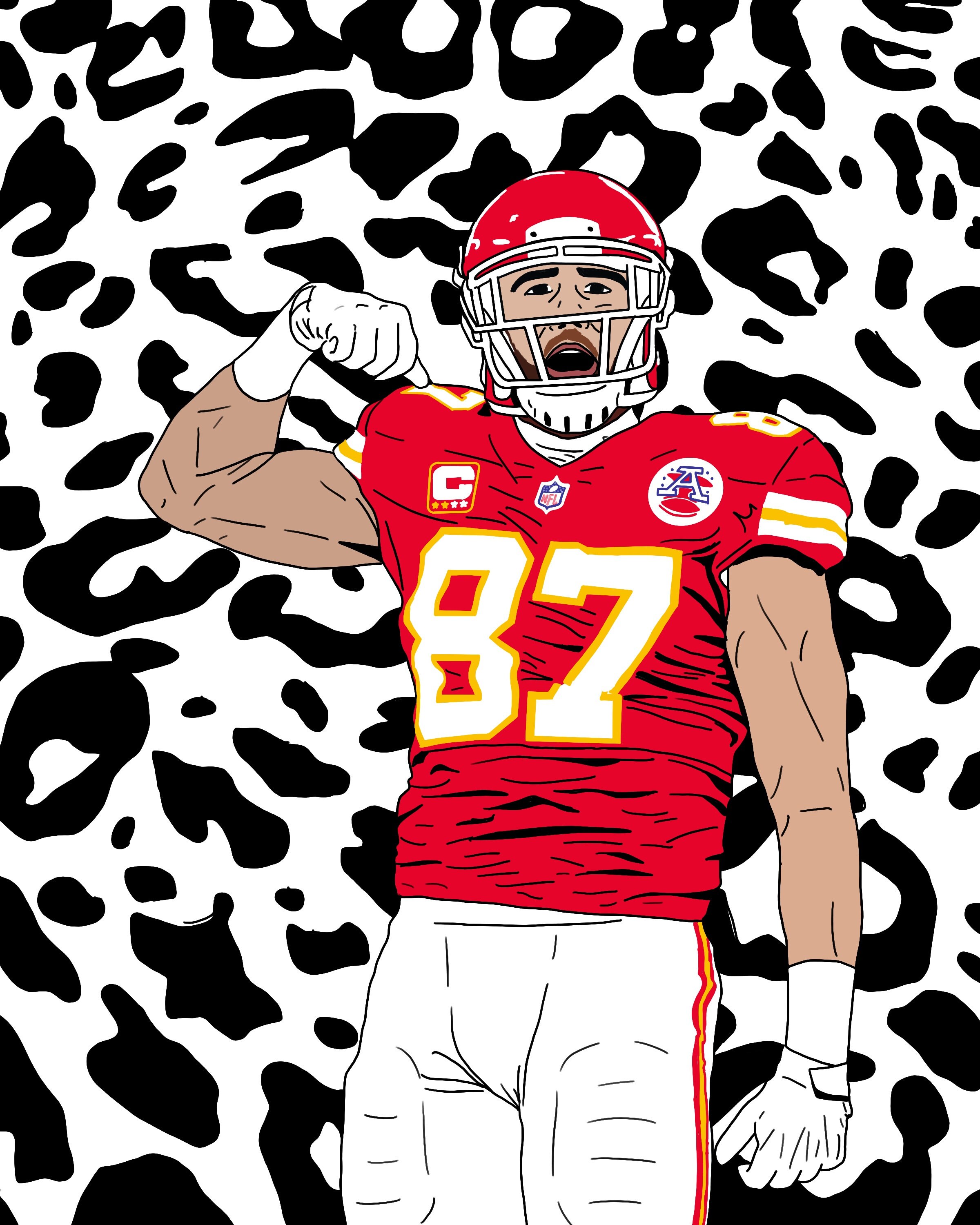 Travis Kelce Leopard Print Etsy