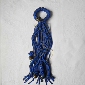 Witch Bells, GOLD and DARK BLUE long, Witch Ward, Spiritual Ward, Witch Decor, Door Bells