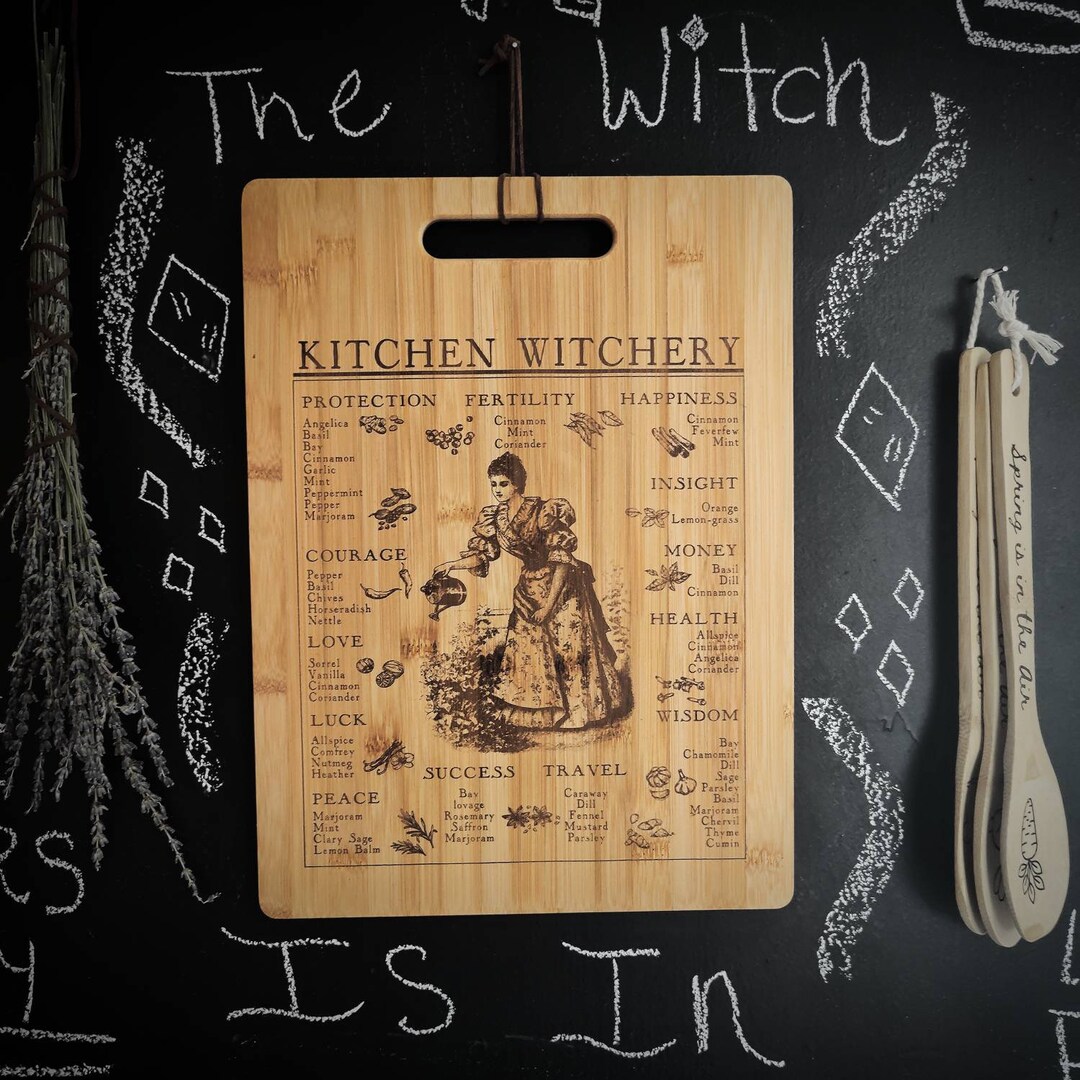 Kitchen Witchery Kitchen Witch Engraved Witch Wood Burned - Etsy