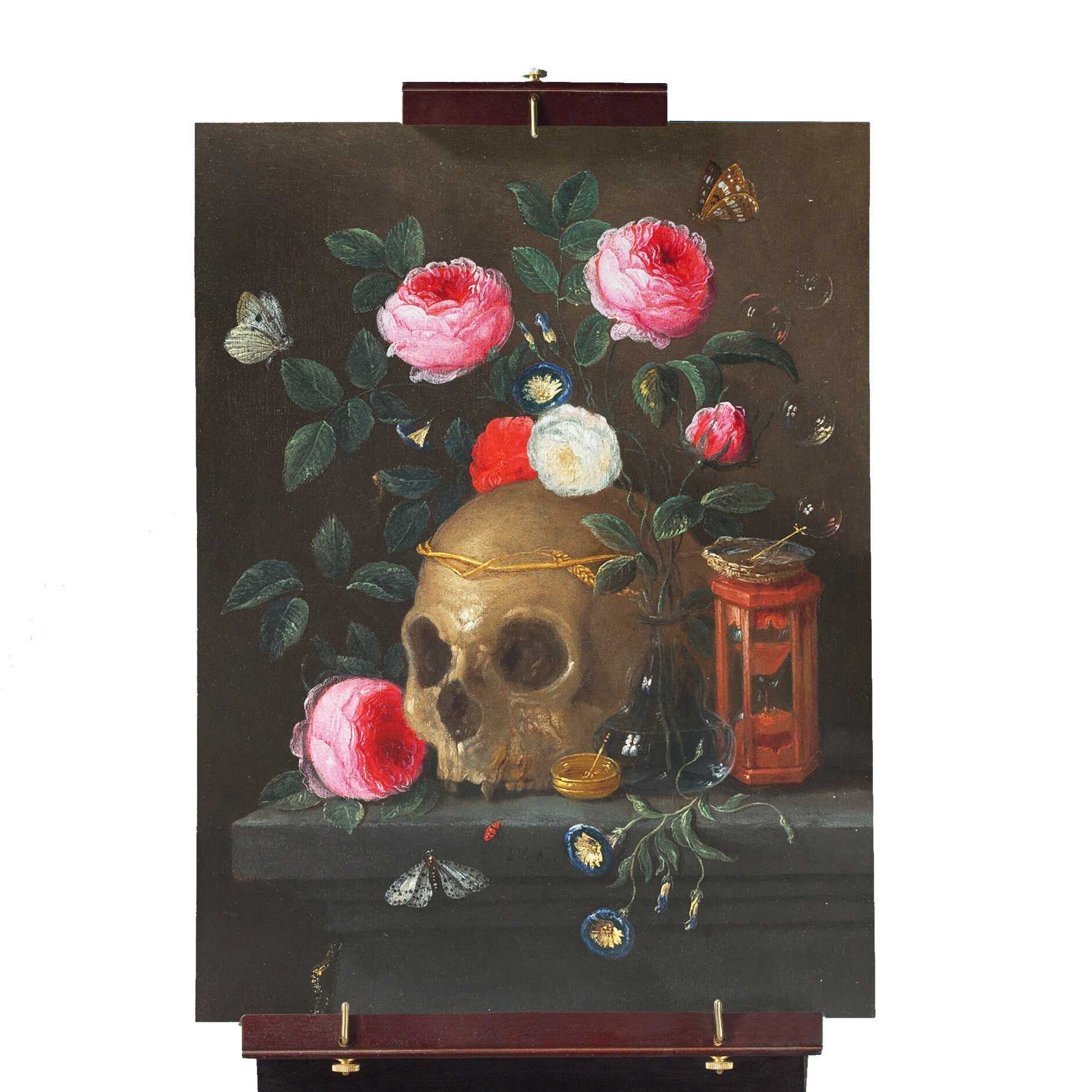 Vanitas Still Life by Jan van Kessel circa 1665 high quality print posters, gothic poster, skull print