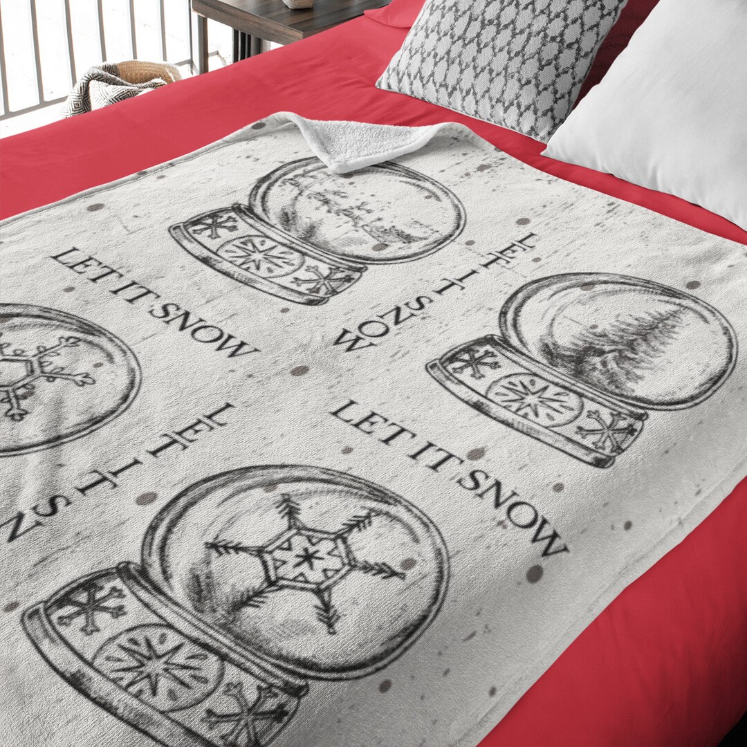 Christmas Snow Globe Throw Blanket Let It Snow Blanket Etsy