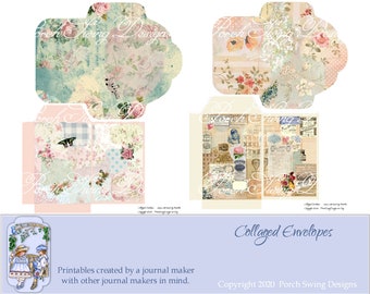 Collaged Papier Umschläge: Scrapbooking Ephemera (Digitaler Download)