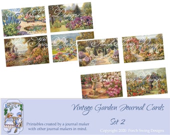 Vintage Garden Journal Cards: Floral Ephemera (Digital Download)