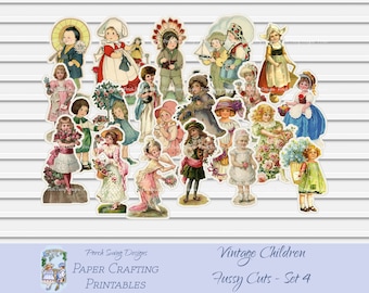 Diario infantil vintage con recortes quisquillosos: Set de efímeras (descarga digital)