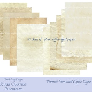 Coffee-Dyed Paper Pack: Lace, Ledger, Graph, Music (Digital Download)