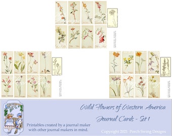 Vintage Wildflower Botanical Plates: Western America Ephemera (Digital Kit)
