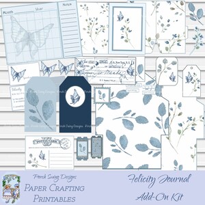 Complément pour kit de journal Felicity - Kit de journal botanique, journal imprimable, kit de journal numérique, fournitures de création artistique en papier, imprimable, botanique