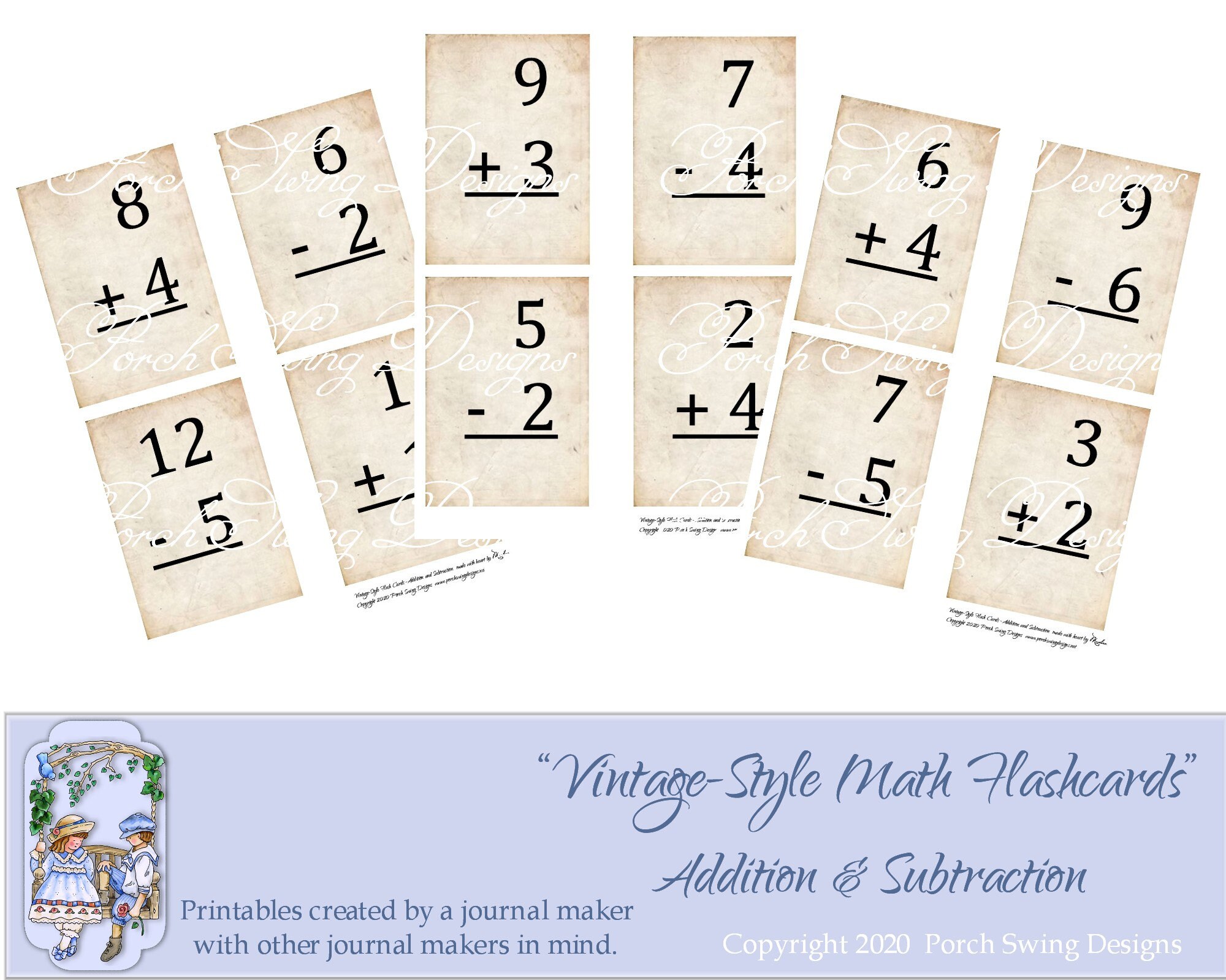 Vintagestyle Flashcards Journal Ephemera Journal Cards Etsy