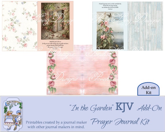 In the Garden Prayer Journal Kit Add-0n KJV Bible Verses Ephemera