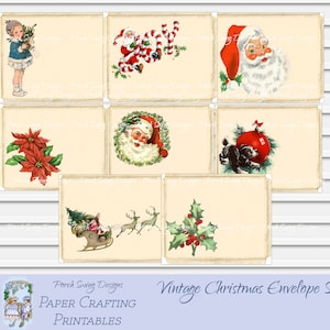 Vintage Christmas Envelopes 2 - Journal Envelopes Printables Paper Crafting, Scrapbooking Christmas Instant Downloads Scrapbooking Digikits