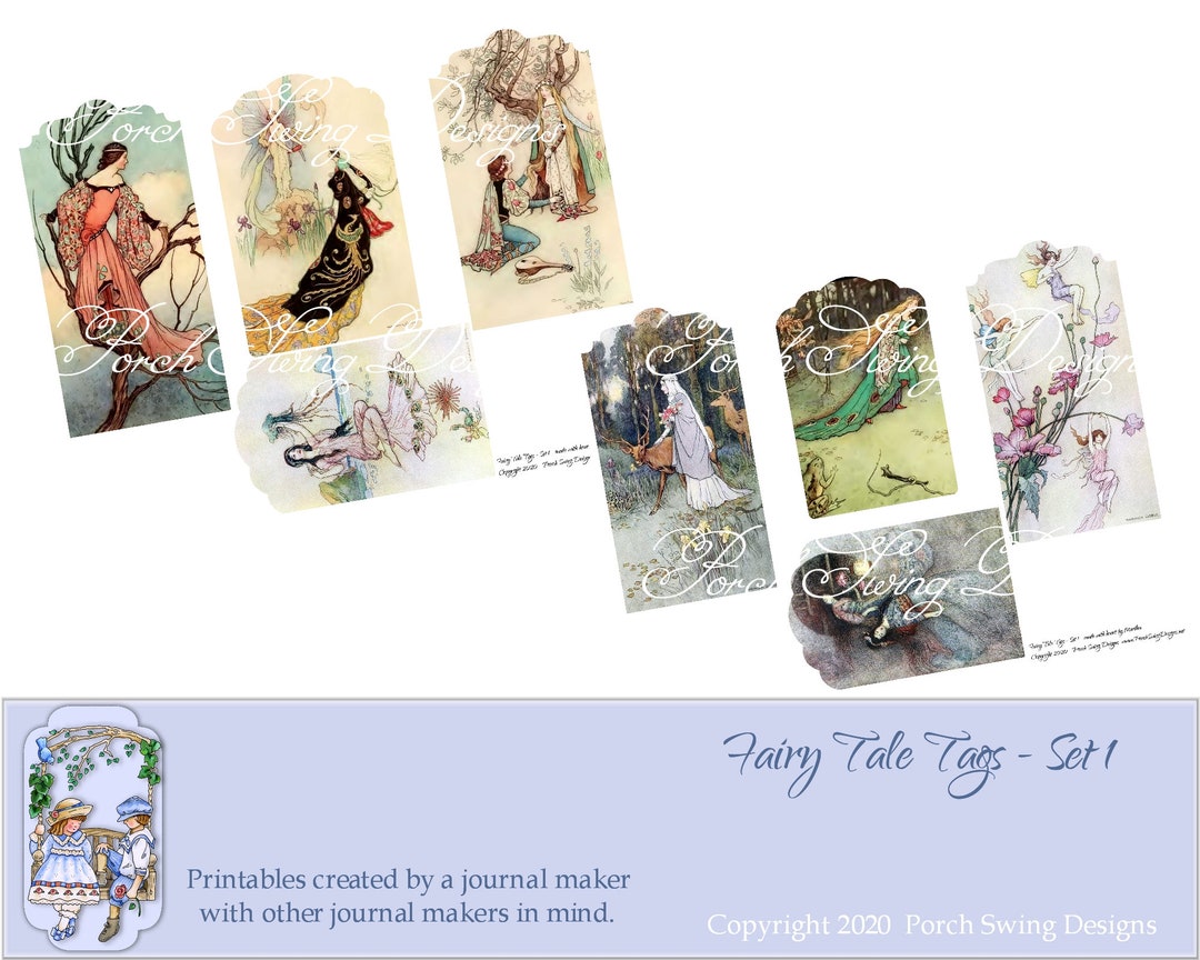 Fairy Tale Tags Set 1 - Tags, Vintage Tags, Fairy Tales, Paper Crafting ...
