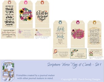 Scripture Verse Tags & Cards: Bible Study Printables (Digital Download)