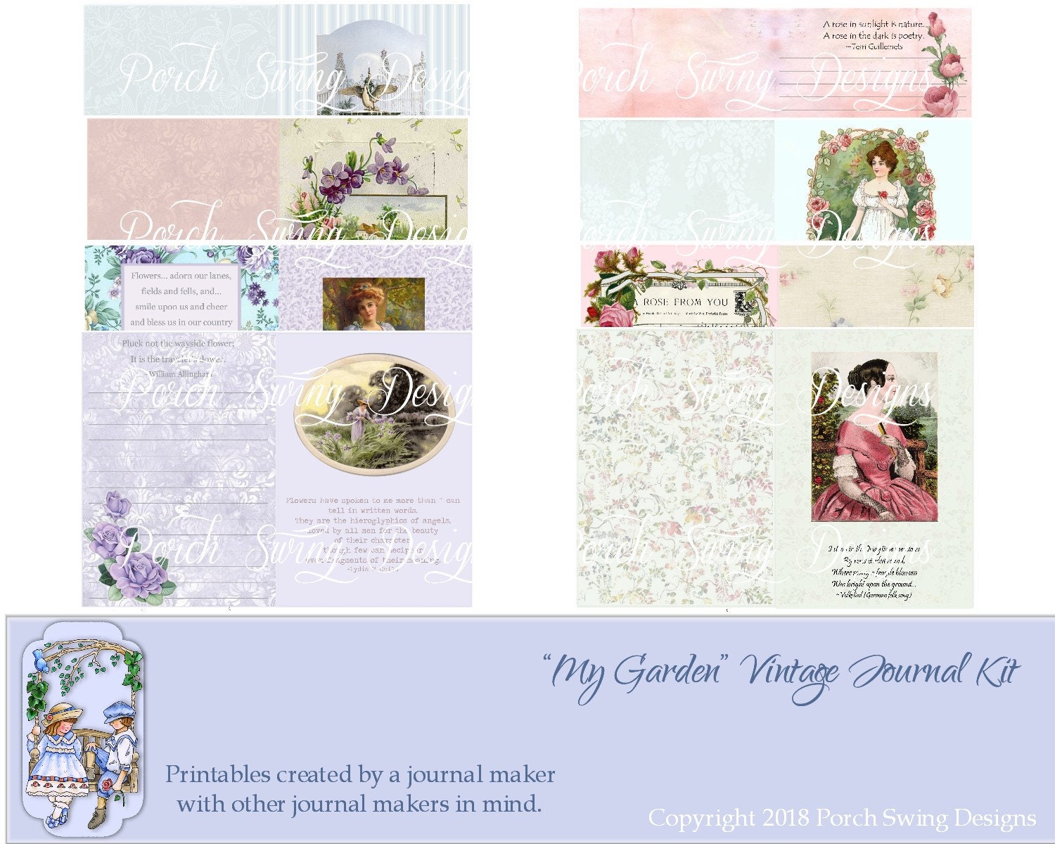 Garden Party Embroidered Monogram Journal - L main image 1