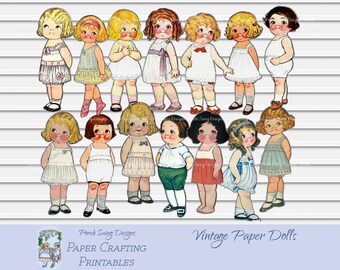 Dolly Dingle Vintage Paper Dolls: Scrapbook Fussy Cuts (Digital Download)