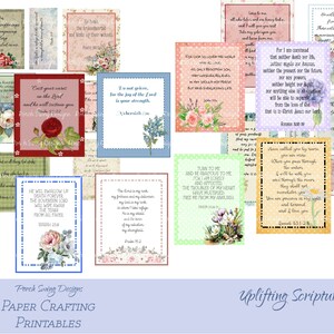 Uplifting Scriptures - Grief Bible Verses, Encouraging Words, Inspirational Scriptures, Faith Journal Ephemera, Card Making, Paper Crafting
