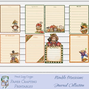 Herfst notities & verlanglijstjes - leuke verlanglijstjes, notities, dagboeklijsten, dagboek Ephemera, gelinieerde notities, papier Crafting Supplies, Instant Downloads