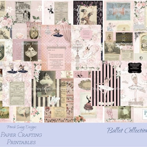 Vintage Ballett Ephemera: Journal Collage Papier (Digitaler Download)