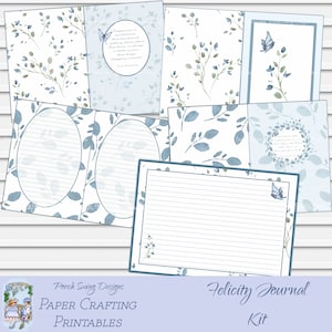 Botanical Journal Kit: Blue Butterfly Theme (Instant Download)