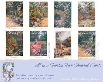 All in a Garden Fair Journal Cards - Journal Ephemera, Garden, Floral, Flowers, Printable Garden Cards, Porch Swing Designs, Paper Crafting