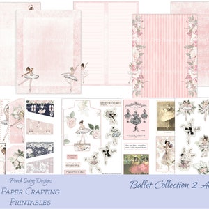 Vintage Ballet Journal Kit Add-on: Pink Roses, Dance Ephemera (Digital Download)