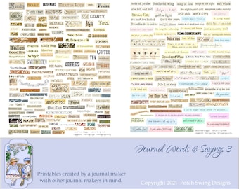 Vintage Ephemera Words & Sayings for Junk Journals (Digital Download)