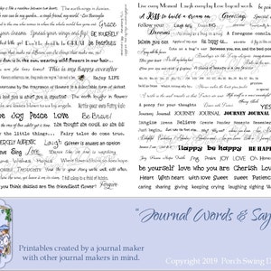 Journal Wörter & Sprüche Set 1 - Printable, Positive Wörter, Junk Journal, Scrapbooking, Mixed Media Wörter, veränderte Kunst, Digital, Collage