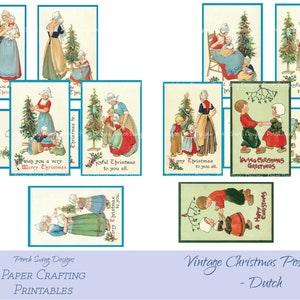 Postales navideñas vintage - Holandés - Postales navideñas, Postales holandesas, Ephemera de diario, Postales navideñas, Suministros de fabricación de papel