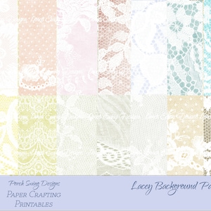 Lacey-achtergrondpapier: veelkleurig plakboekpapier (digitale download)