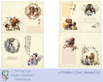 Mother's Love Journal Kit: Paper Crafting Ephemera (Digital Download)