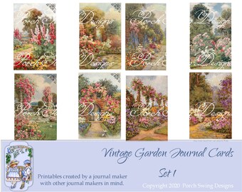 Vintage Garden Journal Cards: Floral Ephemera (Digital Download)