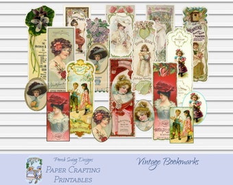 Vintage Bookmarks: Ephemera & Journal Cards (Printable)