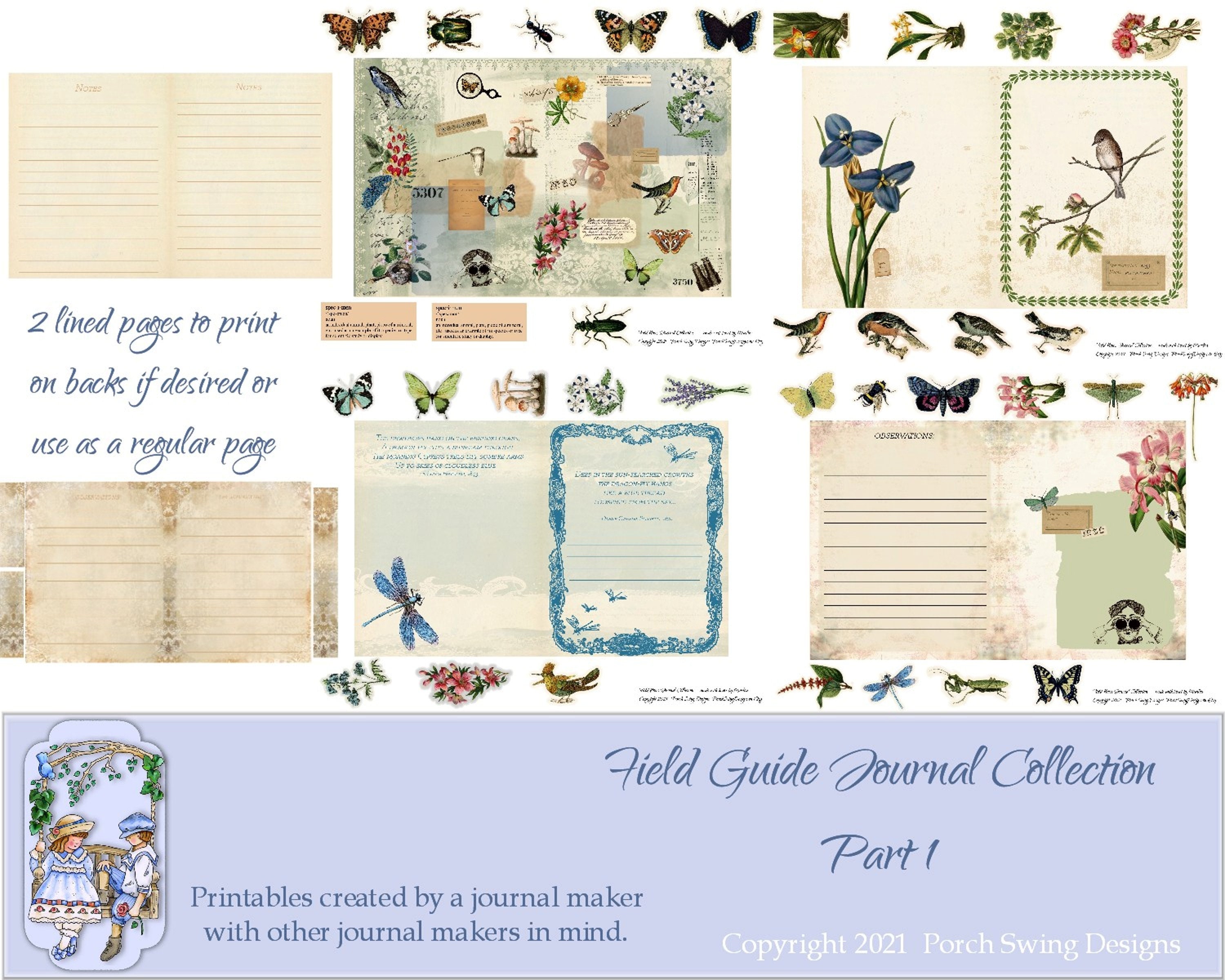 Field Guide Journal Collection Part 1 Nature Minijournal Etsy