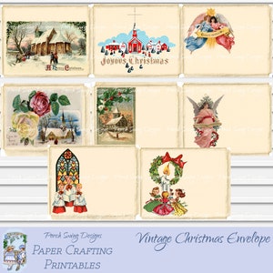 Vintage Christmas Envelopes, Set 1 - Christmas Journal Envelopes, Printable Envelopes, Vintage Envelopes, Paper Crafting, Scrapbooking