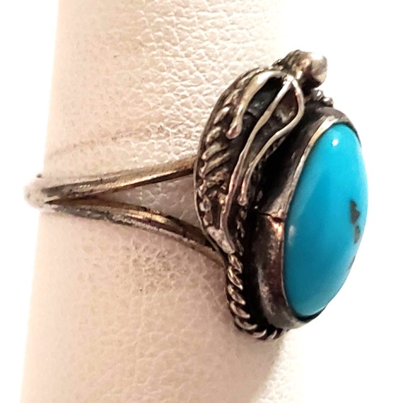 Navajo Native American Turquoise Sterling ring sz… - image 2