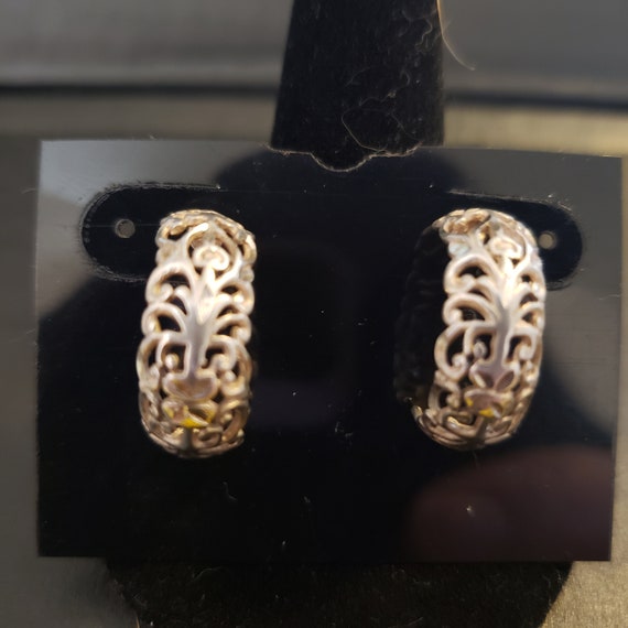 Earrings Sterling Silver Half Hoops - image 1