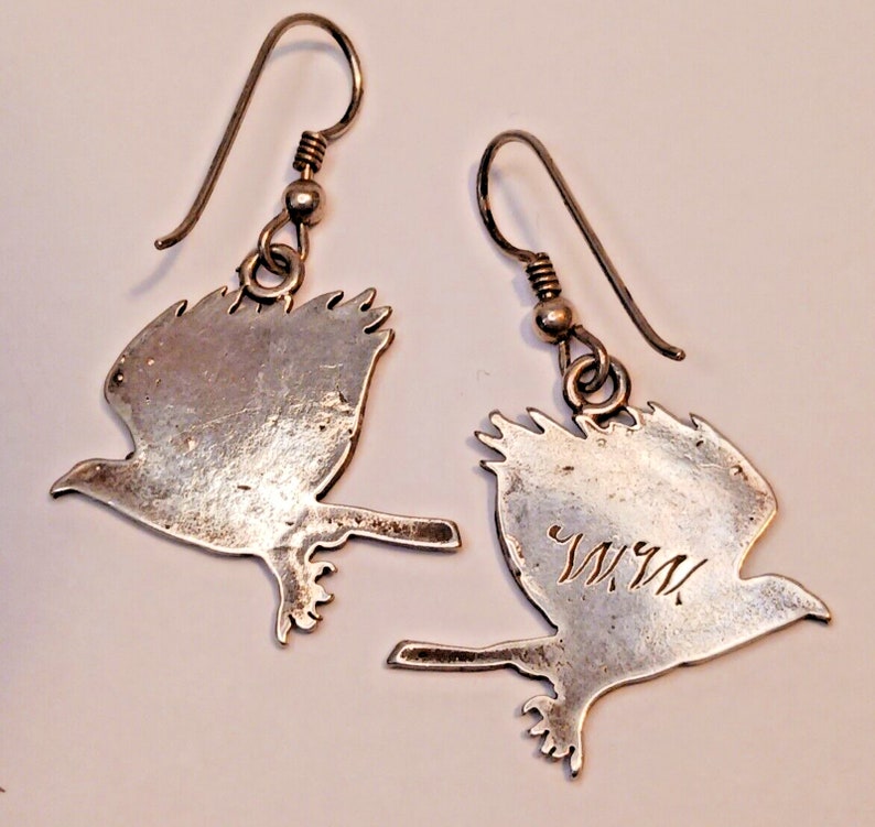 Eagle Soaring Flying Earrings Sterling Silver Drops Dangles 1451 - Etsy