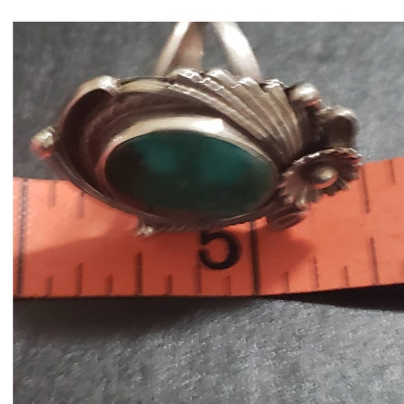 Navajo Turquoise sterling silver ring s 7.75  (14… - image 4